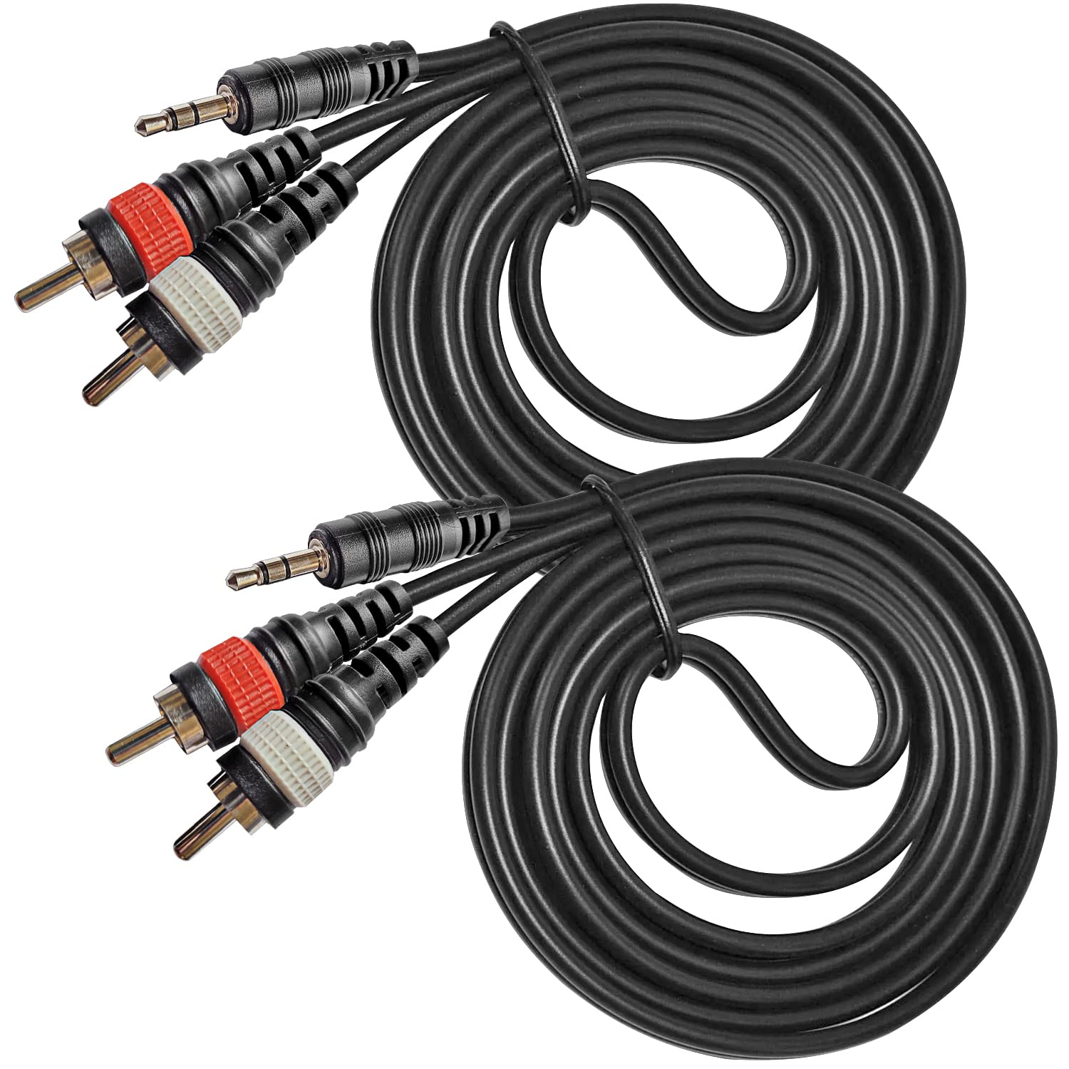 AxcessAbles Dual 1/4 Inch TS to Dual RCA Audio Interconnect Cable 6ft - 10  Pack, Dual 6.35mm Male Jack to Dual RCA, 6ft DTRS to DRCA Unbalanced  Patch Cables (10-Pack)