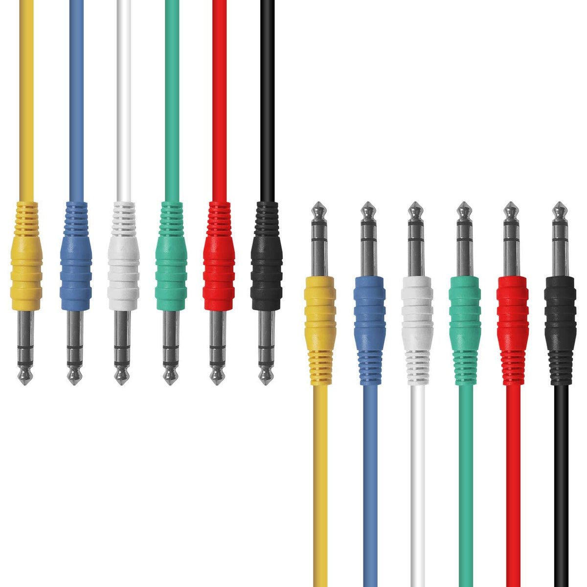 AxcessAbles AXCTRS14-P150 1/4-inch (6.35mm) TRS to Same Balanced Patch Cables 6-Pack (5ft)