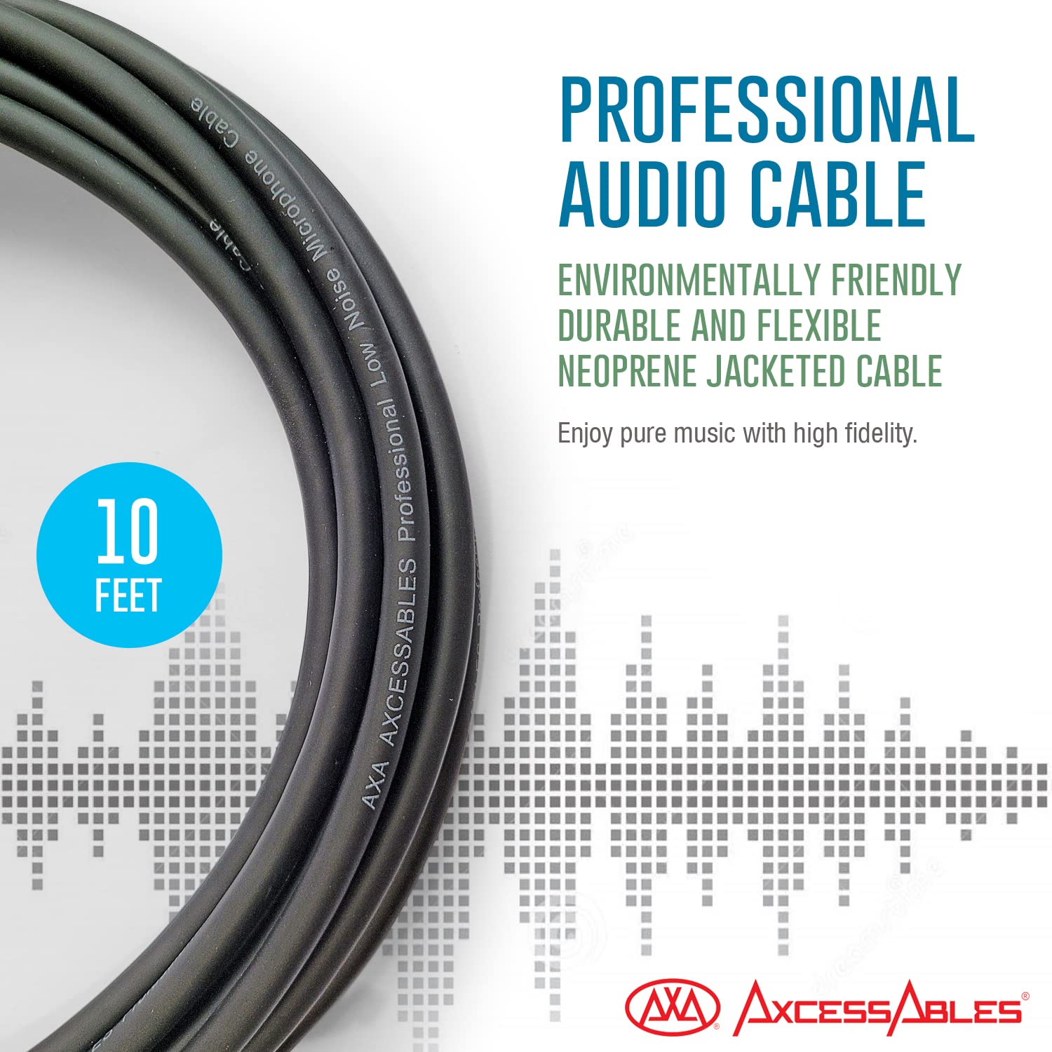 AxcessAbles TRS18-DXLR403M  Audio Cable, 3.5 mm Stereo TRS to Dual XLR Male  Cable (10ft)  2PK