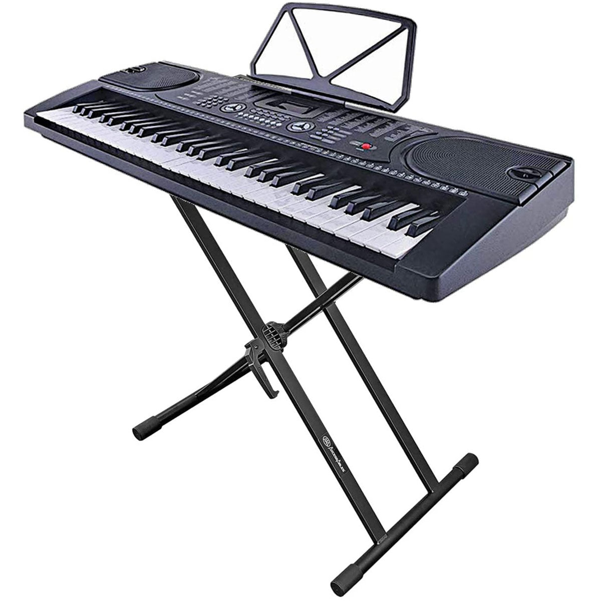 AxcessAbles KX-201 Double X Keyboard/ DJ Coffin Case Stand with 100LB Capacity. No Assembly Required.