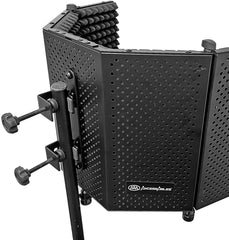 AxcessAbles SF-101KIT-VB Vented 32.5"Wx13"H (422sq inch) Half Dome Professional Grade Recording Studio Microphone Isolation Shield with Stand 4ft to 6ft6"(Black)
