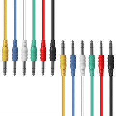 AxcessAbles 1/4-inch (6.35mm) TRS to 1/4-inch (6.35mm) TRS Multi-Color Balanced Stereo Patch Cables 6-Pack (3ft) Outboard Gear & Patchbay Studio Cables External Effects Digital Analog Effects