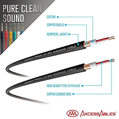 AxcessAbles AXCTS14-P105 1/4-inch (6.35mm) TS Unbalanced Patch Cables 6-Pack, 5 feet