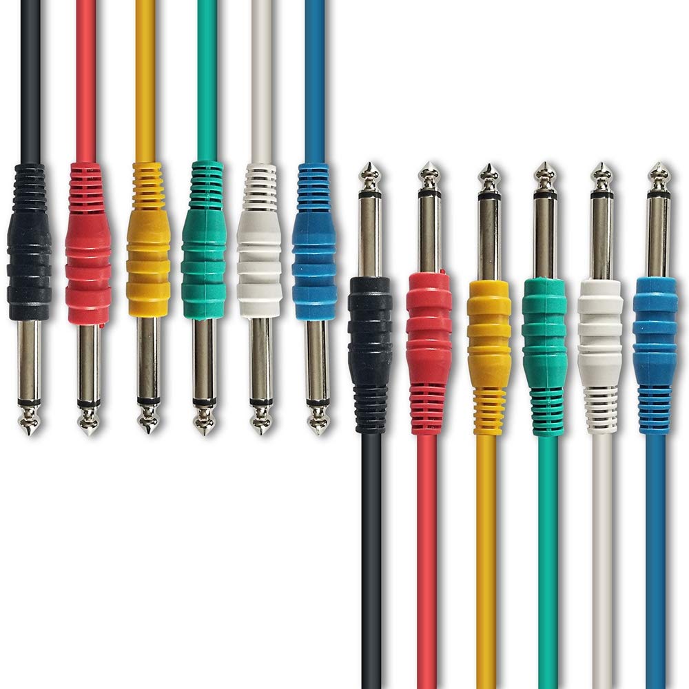 AxcessAbles AXCTS14-P105 1/4-inch (6.35mm) TS Unbalanced Patch Cables 6-Pack, 5 feet - Open Box